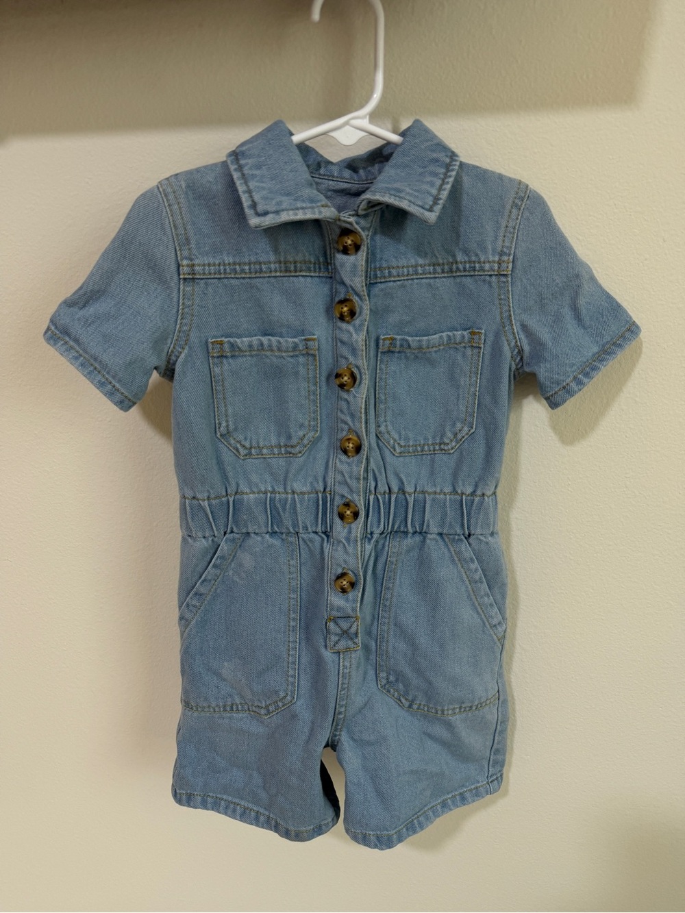 Blue Denim Toddler Romper